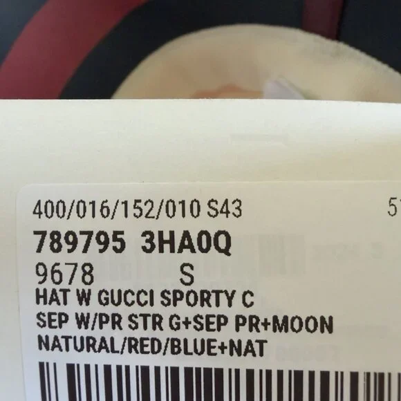NWT Gucci Striped Canvas Bucket Hat Red White Sz S 100  display picture 3